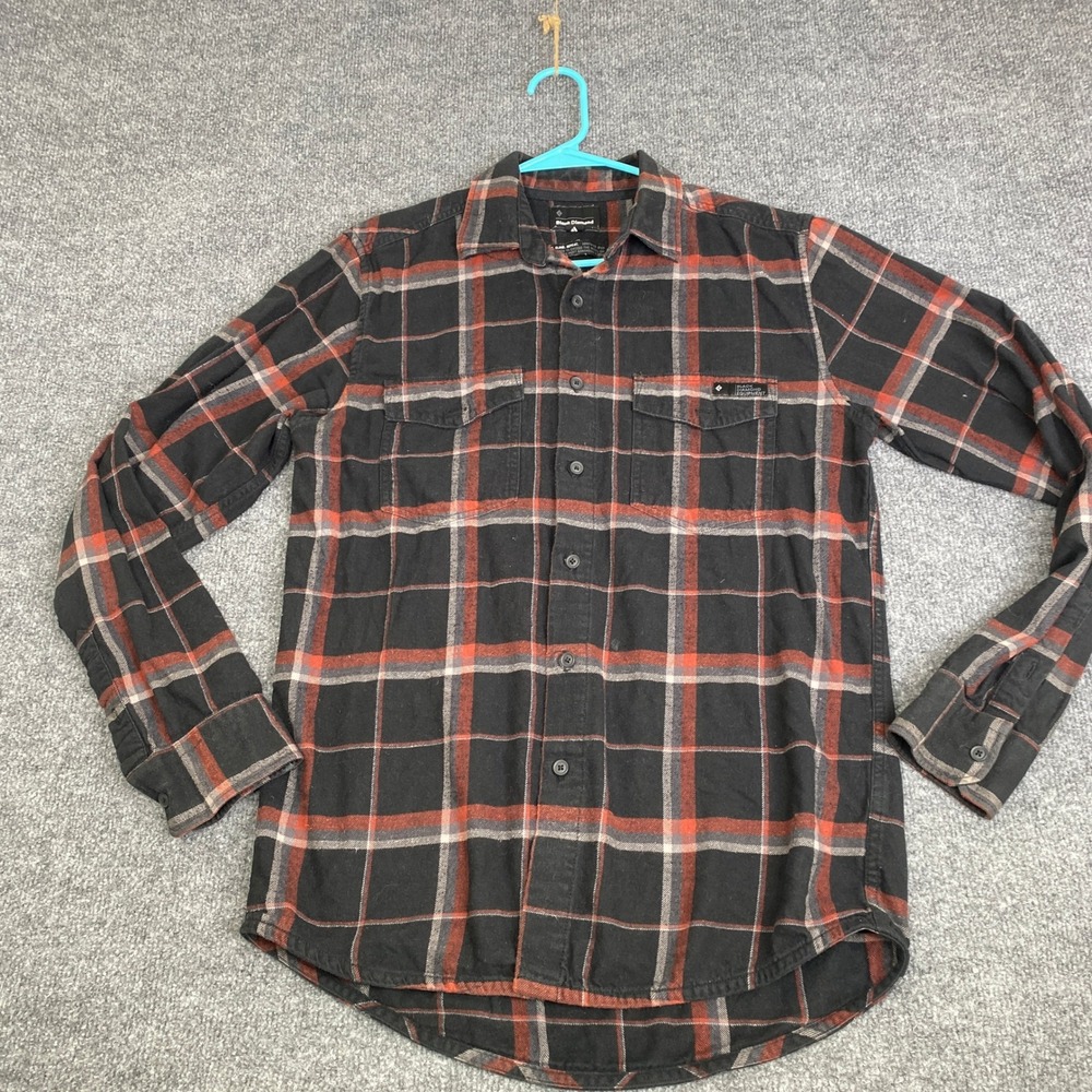Black Diamond Equipment Mens Organic Cotton Hemp Plaid Flannel Shirt S Small
